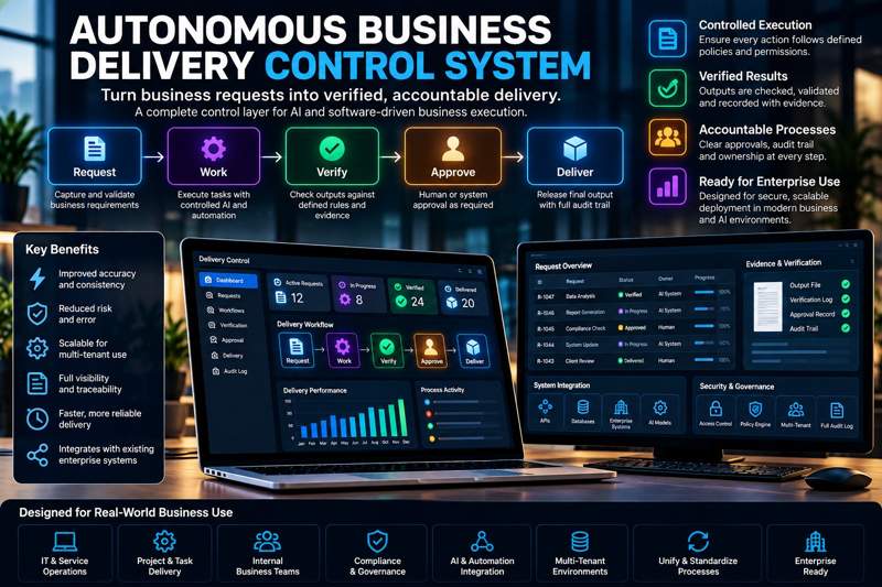 Autonomous Business Delivery Control System detailed technology overview